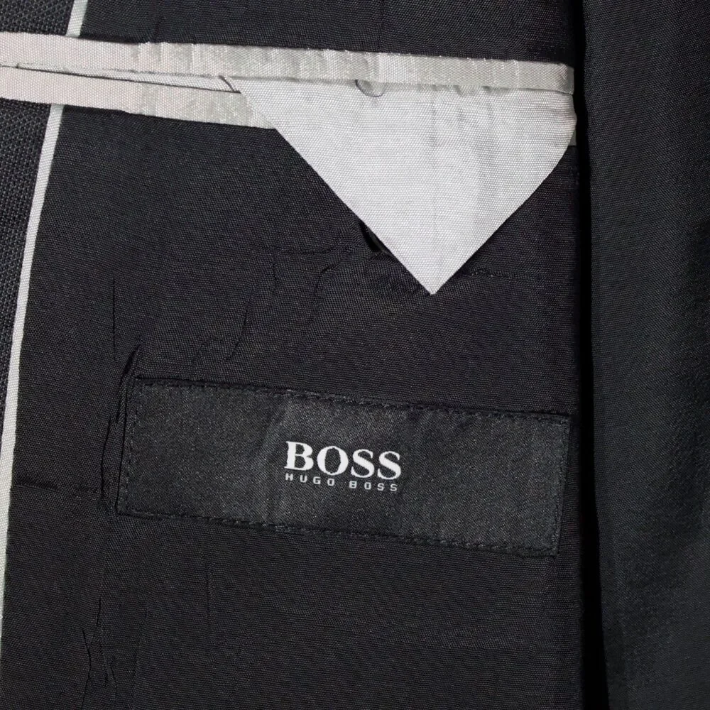 VTG Hugo Boss Black 100% Virgin Wool 2-Button Blazer Made in USA Men Size 40L